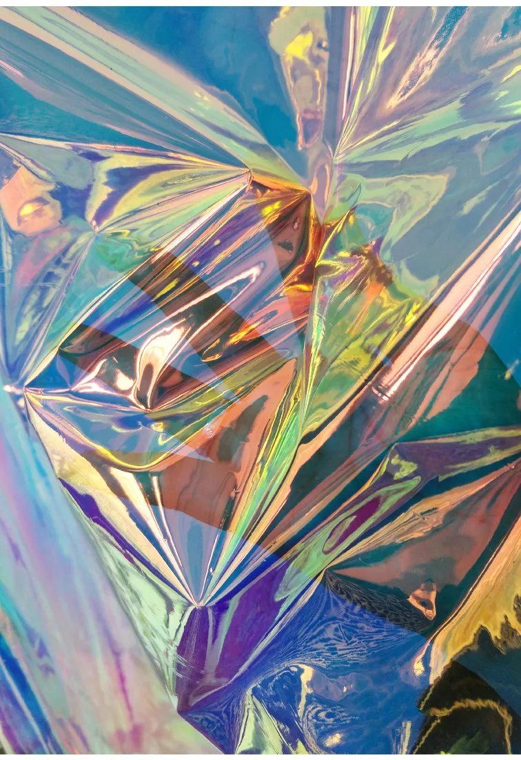 Holographic Tranparent TPU Fabric for Fashion Designer PVC Novelty Fabric for Bags Raincoat Craft Sewing Fabric 140X50cm