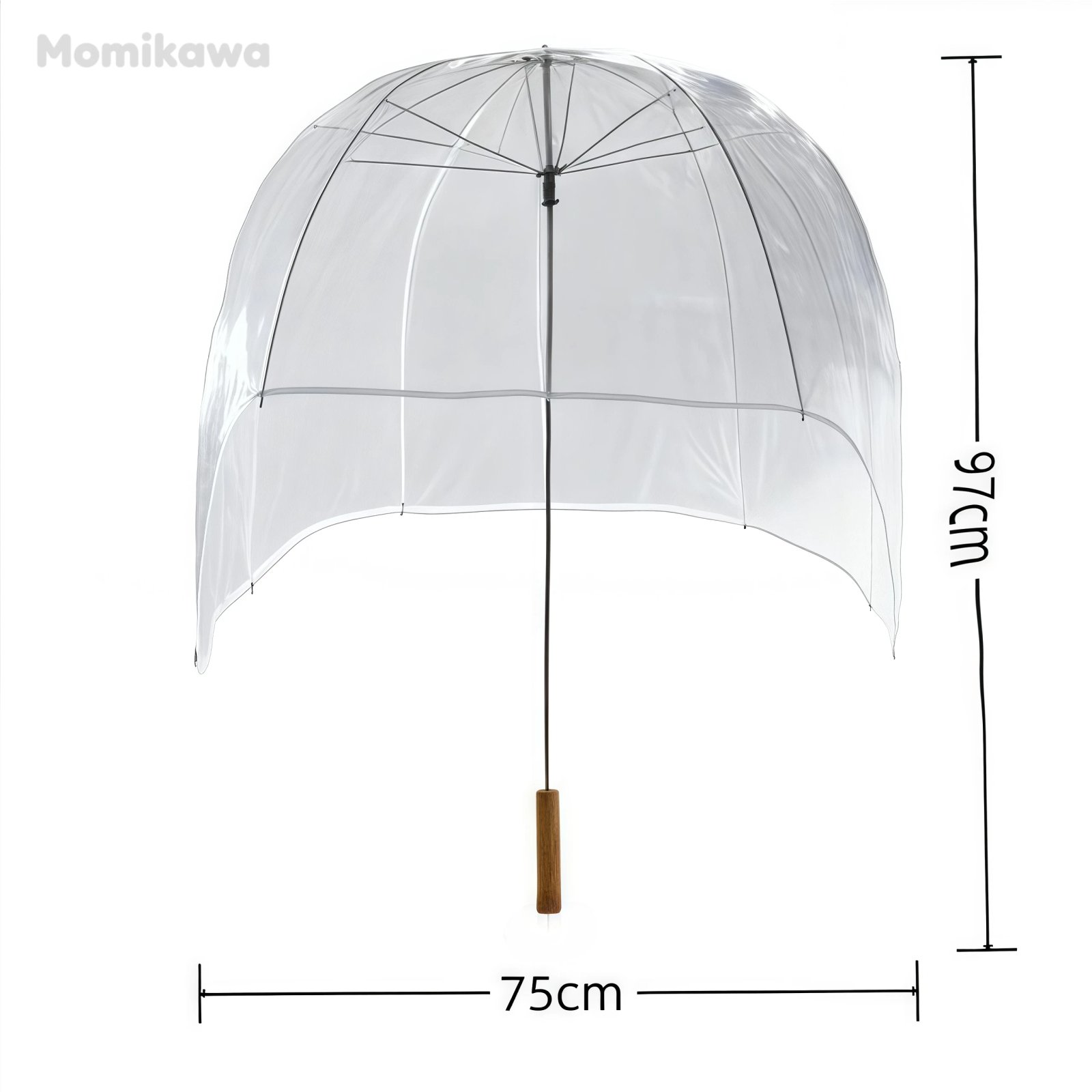 Long-Handled Helmet Umbrella - Windproof Waterproof Transparent Cap