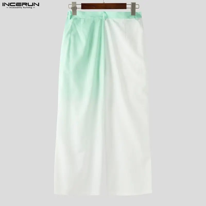 Men's Tie Dye Wide Leg Pants - Gradient Button Ruffle Joggers (S-5XL)