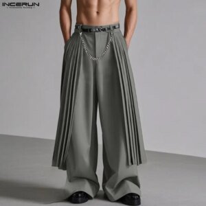 Men's Wide Leg Joggers - Pleated Casual Trousers (S-5XL)