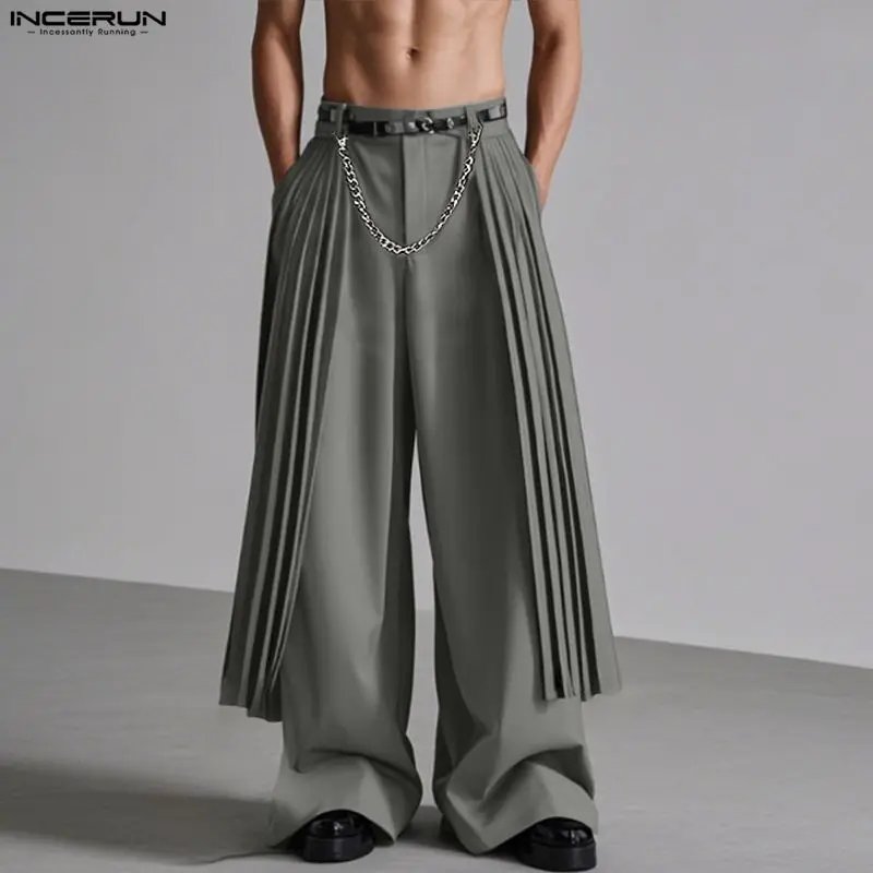 Men's Wide Leg Joggers - Pleated Casual Trousers (S-5XL)