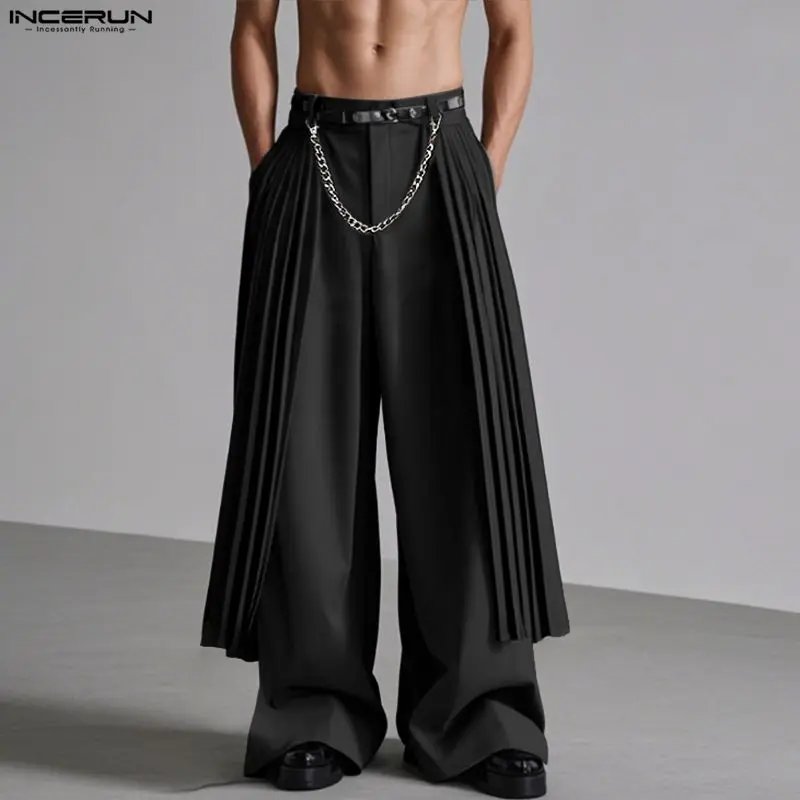 Men's Wide Leg Joggers - Pleated Casual Trousers (S-5XL)
