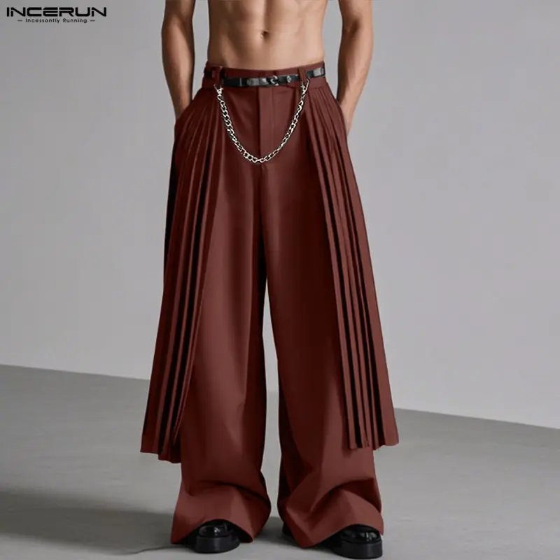 Men's Wide Leg Joggers - Pleated Casual Trousers (S-5XL)