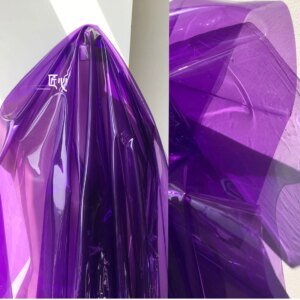 Reflective TPU Fabric By The Meter for Clothing Diy Sewing Waterproof Transparent PVC Designer Cloth Glossy Smooth Black Textile