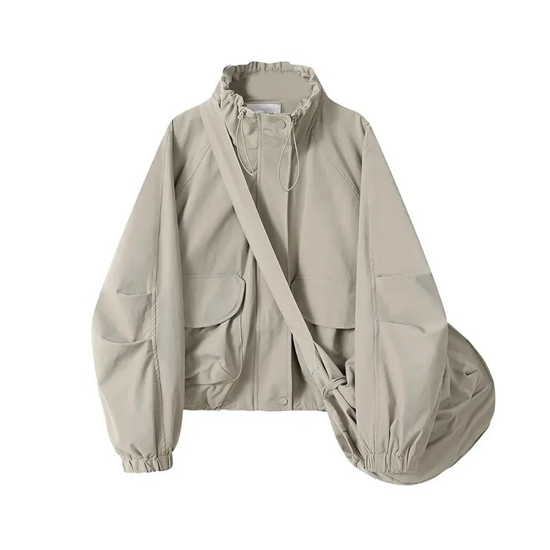 Women's Korean Windbreaker Coat - Casual Zipper Workwear Jacket