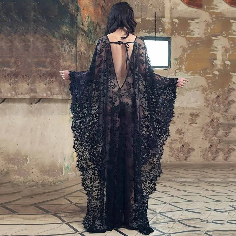Women's Lace Beach Cover-Up Robe - Bikini Pareo Swimsuit Coverup