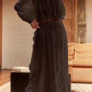 Women's Lace Pajama Set - See-Through Long Sleeve Lounge Sleepwear