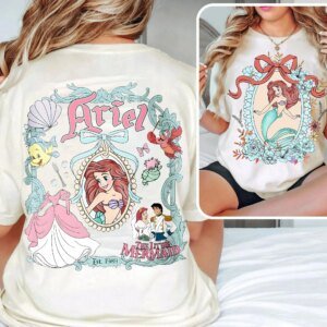 Women's Little Mermaid T-Shirt - Disney Ariel Cotton Sports Tee