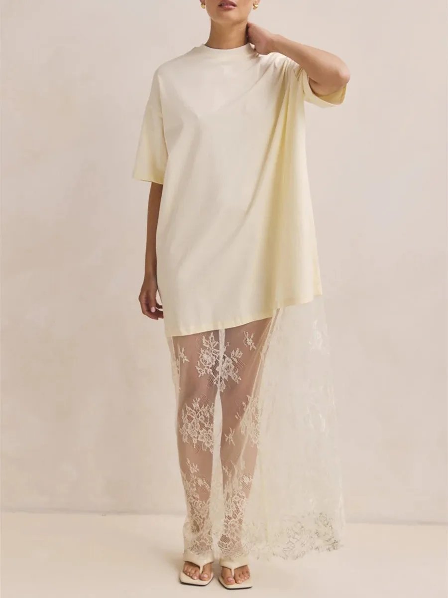 Women's Sheer Lace Maxi Slip Dress - Long Lingerie Babydoll Sleepwear